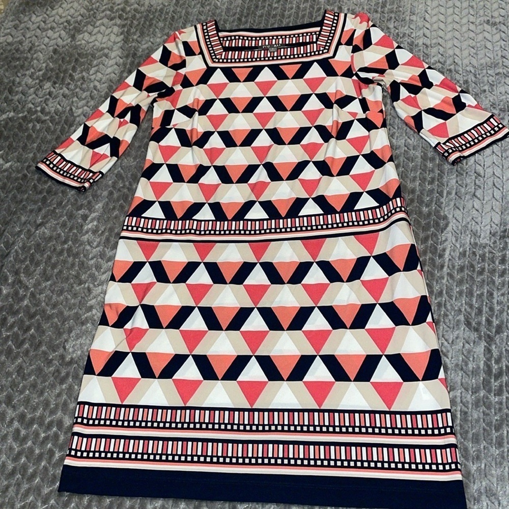 Roz & Ali‎ dress Midi Dress.  Size 8.  Geometric Design.  70’s inspired.